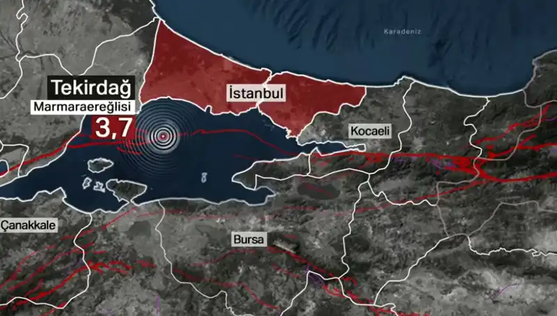 Marmara Denizi'nde Beklenmedik 3,7 Büyüklüğünde Deprem Gerçekleşti!