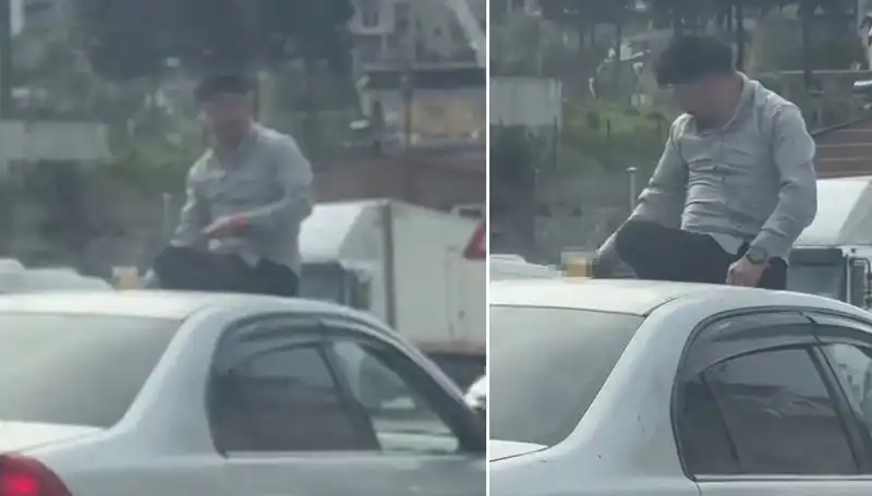 Trafikte Görülmemiş Anlar: Otomobil Üzerinde Eğlence Şovuna Tanıklık Edin!